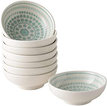 Porcelain Dipping Bowls Sauce Dishes Ceramic Sauce Dish, Soy Sauce Dipping Bowls, Appetizer Plates Side Dishes, Set of 8, 1.7 OZ