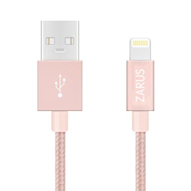 ZARUS USB Cable with Lightning Connector [Apple MFi Certified] for iPhone 7 / 7 Plus / 6 / 6s / 6 Plus / 6s Plus / 5s / 5 / 5c, iPad Air 2, iPad mini 2 and More(Rose Gold)