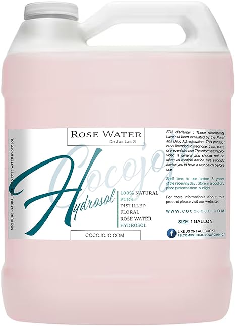 Rose Hydrosol Spray Cleansing Non GMO Facial Toner for Face Body Locs Rose Water Hydrating Face Mist, for Hydration Pure & Natural Hydrosol for All Skin Types - COCOJOJO - Bulk 128 OZ - 1 Gallon