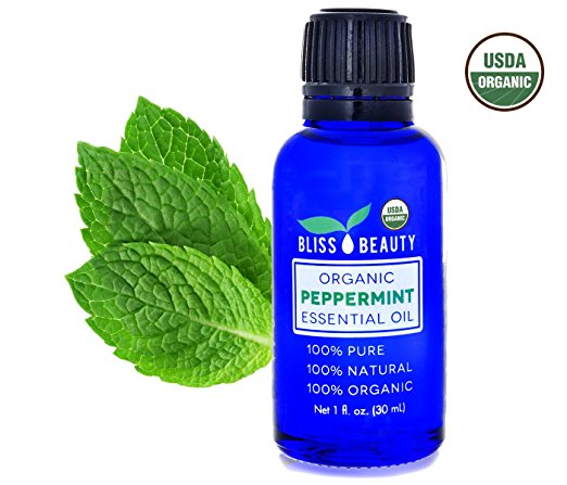 Peppermint Essential Oil, USDA Organic - 100% Pure, Natural Oils, Premium, Therapeutic Grade, Undiluted - Mentha Peperita - Bliss Beauty