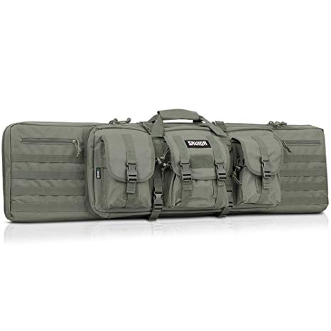 Savior Equipment American Classic Tactical Double Long Rifle Pistol Gun Bag Firearm Transportation Case w/Backpack - Lockable Compartment, Available Length in 36" 42" 46" 55"