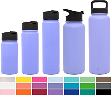 Simple Modern Summit Water Bottle   Extra Lid - Vacuum Insulated Stainless Steel Wide Mouth Hydro Travel Mug - Powder Coated Double-Walled Flask