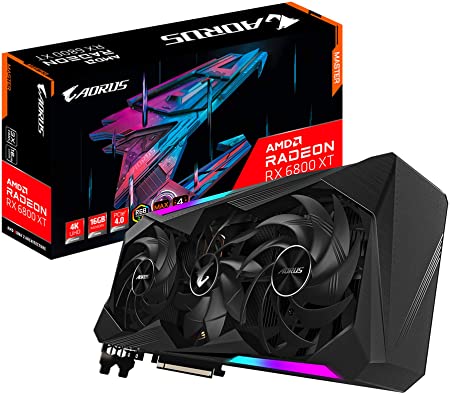 AORUS Radeon RX 6800 XT Master 16G Graphics Card, MAX-Covered Cooling, 16GB 256-bit GDDR6, GV-R68XTAORUS M-16GD Video Card