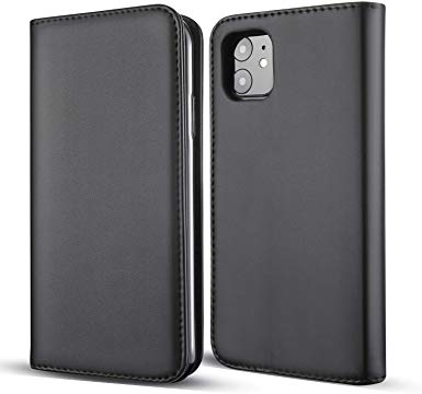 iPhone 11 Wallet Case,FLYEE iPhone 11 case Flip Shockproof Protective Folding Cover PU Leather Magnetic with Credit Card Slots and Cash Pocket for Men Fit Apple iPhone 11 6.1 inch [Black]