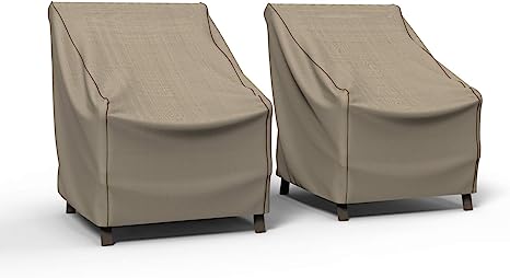 Budge P1W04PM1-2PK English Garden Patio Chair Cover, Extra Large (2-Pack), Tan Tweed