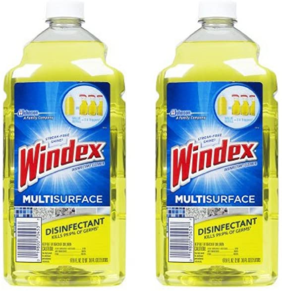 Windex Disinfectant Cleaner Multi-Surface Refill 67.6floz (2 Pack)