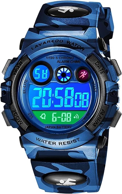 Kids Watch, Digital Watches for Kids Boys Indiglo Sport Chronograph Alarm Clock Watch Gifts for Teens Kids Boys Montre Enfant Garcon