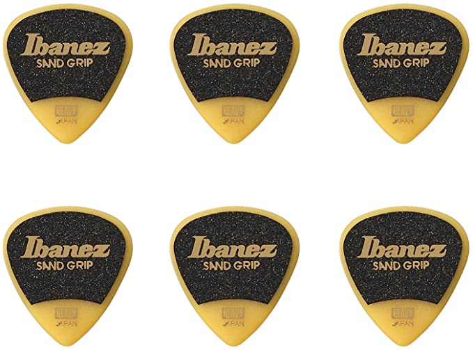 Ibanez PPA16HSG Wizard Series, Sand Grip Picks 6 Pack 1.0mm (PPA16HSGYE)