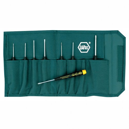 Wiha 27399 Screwdriver Set, Slotted And Phillips ESD Precision, 8 Piece