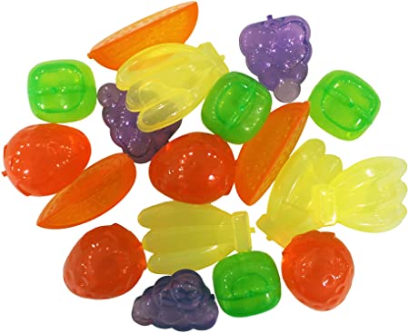 Reusable Freezable Plastic Ice Cubes Fruits Shaped (Pack of 18)