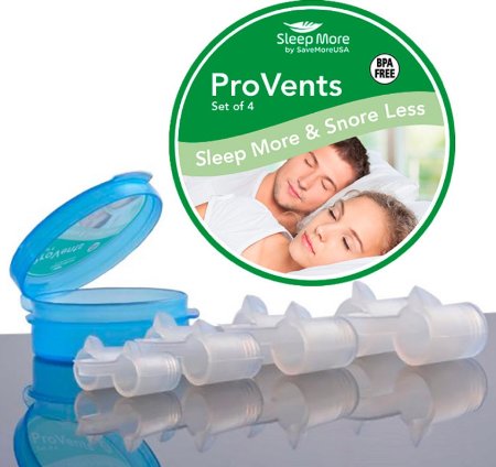 Stop Sleep Apnea Snoring Devices Sleeping Snore Relief Solutions by Sleep More and Snore Less - ProVents 4 Sizes of Comfortable Nasal Dilators For A Great Nights Sleep