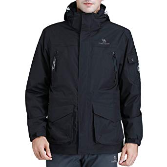 CAMEL CROWN Men's Waterproof 3-in-1 Ski Jacket Windproof Warm Winter Coat Mountain Snow Jacket for Rain Outdoor Hiking