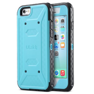 ULAK iPhone 6 Case (4.7 inch), iPhone 6s Case, [KNOX ARMOR] Full-body Rugged Dual Layer Hybrid Case (Blue)