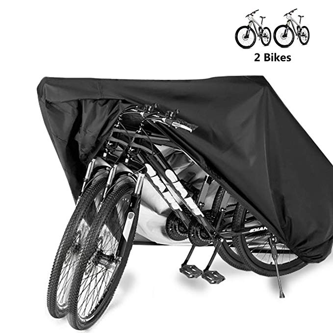 Bike Cover Bicycle Waterproof Outdoor Motorcycle Covers XL XXL for 2/3 Bikes Dust Rain Wind Snow Proof Lock Hole for Mountain Road Electric Bike