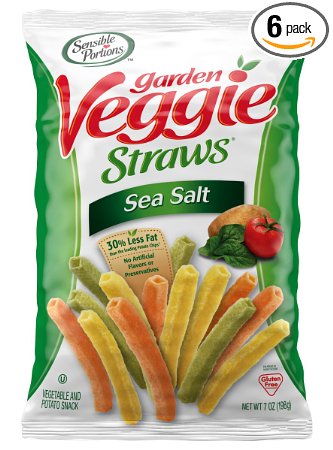 Sensible Portions Garden Veggie Straws, Sea Salt, 7 Ounce (Pack of 6)