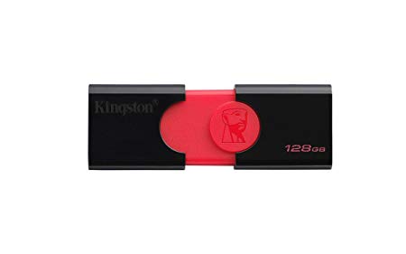 Kingston DataTraveler 106 DT106/128 GB USB 3.0, Flash Drive, 128 GB, Black-on-Red