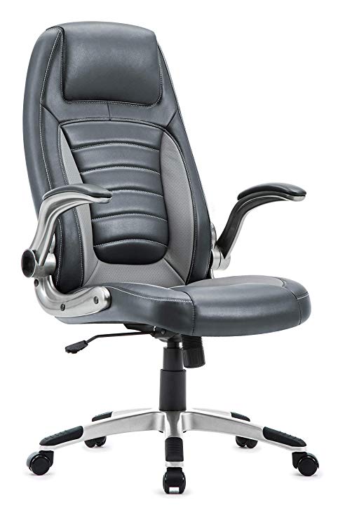 IntimaTe WM Heart Gaming Chair, High Back PU Executive Office Chair Swivel Desk Chair Racing Computer Chair with Ergonomic Design and Adjustable Armrest, Color (Light Grey)