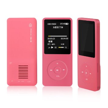 2016 New Original M280 Big and Clear Speaker MP3 MP4 Music Player with 8GB 1.8 Inch Screen /FM/e-book/Voice recorder/50 HOURS Continuous Playback(Red)