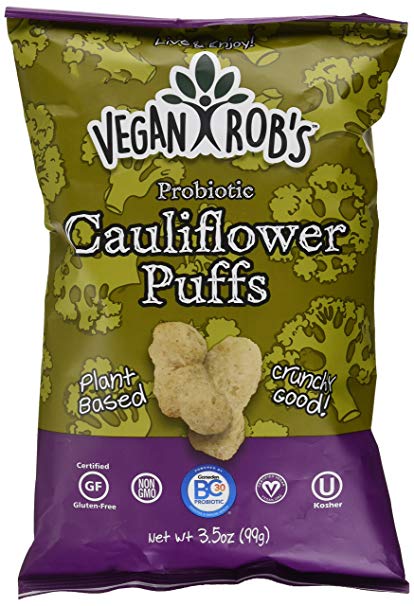 Veganrobs Puffs Cauliflower Probiotic, 3.5 oz