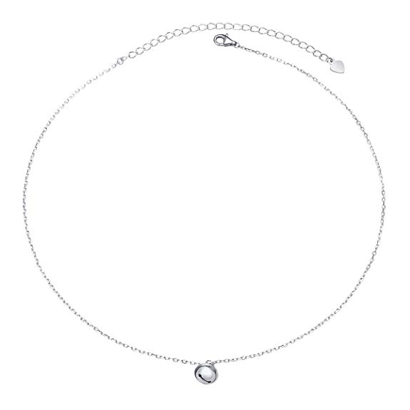 S925 Sterling Silver Choker Short Necklace Pendant for Women Girl