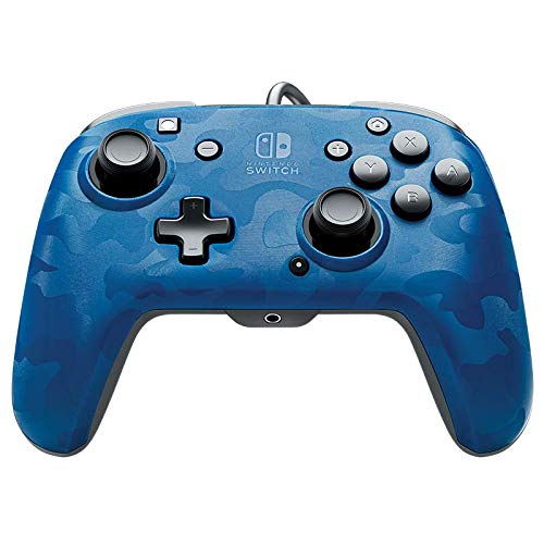 PDP Nintendo Switch Faceoff Deluxe  Audio Wired Controller - Blue Camo, 500-134-NA-CM02