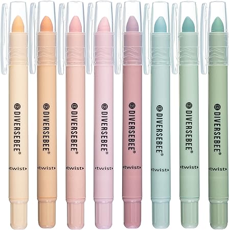 DIVERSEBEE Bible Highlighters and Pens No Bleed, 8 Pack Assorted Colors Gel Highlighters Set, Bible Markers No Bleed Through, Cute Bible Study Journaling School Supplies, Bible Accessories (Pastel)