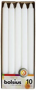 Bolsius Set of 10-12 inch Household Taper White Candles