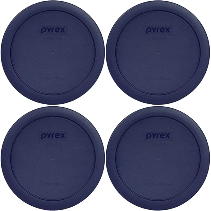 Pyrex 7201-PC Round 4 Cup Storage Lid for Glass Bowls (4, Blue)