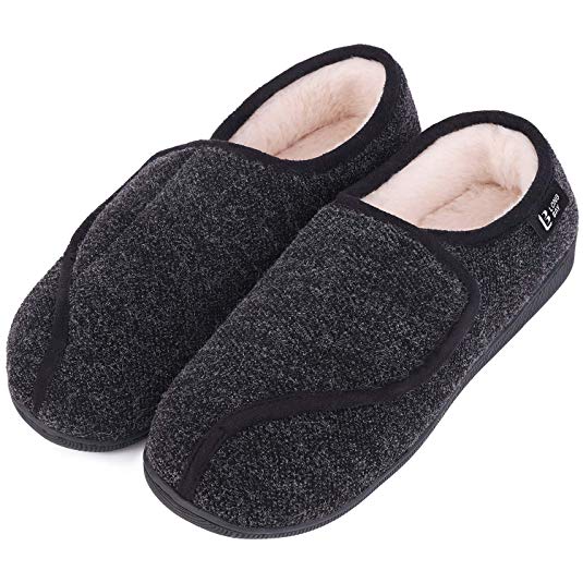LongBay Women's Furry Memory Foam Diabetic Slippers Comfy Cozy Arthritis Edema House Shoes