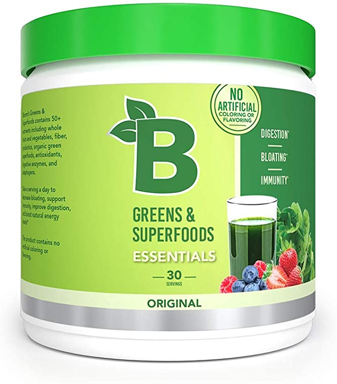 Bloom Nutrition Green Superfood | Best Tasting Greens Powder | Complete Whole Foods (Organic Spirulina, Chlorella, Wheat Grass), Probiotics, Digestive Enzymes, Antioxidants, & Adaptogens (Original)