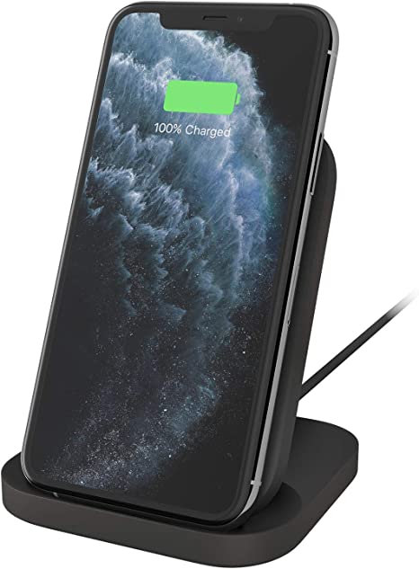 Logitech Powered 10W Wireless Charging Stand for iPhone 11 Pro Max/11 Pro/11/XS Max/XS/XR/X, Samsung Galaxy S10/S10e/S10 , LG ThinQ V40/G8, Google Pixel 4/4XL, Airpods, and More - Graphite