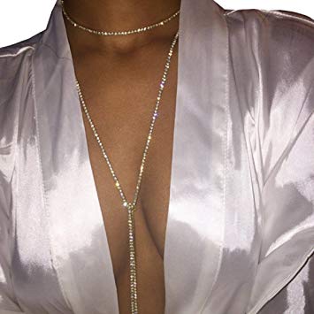 MAIDIEN Women Nightclub Party Body Chain Jewelry Bikini Waist Gold Belly Beach Harness Slave Necklace Silver