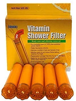Sonaki Vitamin C Shower Filter Cartridge - (1 Pack of 5) Vitamin C Filter Refills - Remove 99.9% of Chlorine and Chloramines