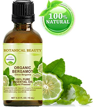 ORGANIC BERGAMOT ESSENTIAL OIL Italian. 100% Pure Therapeutic Grade, Premium Quality, Undiluted. 0.33 Fl.oz.- 10 ml.