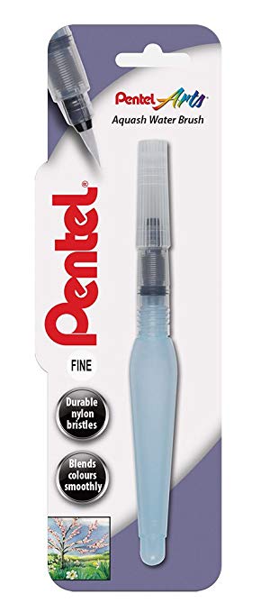 Pentel Aquash Water Brush, Fine nib, 1 Brush on Blister card