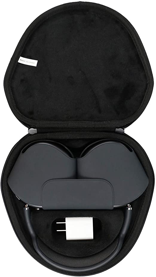 co2crea Hard Carrying Case Replacement for Apple AirPods Max Headphone (Black Case)