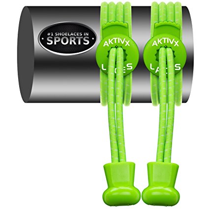 AKTIVX SPORTS LACES - No Tie Shoelaces that Lock, USA Design Available Worldwide, Replacement Elastic Running Shoelaces for Mens, Womens, Seniors & Kids Shoes, Cleats, Boots