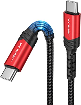 USB C to USB C 3.1 Gen2 Cable 3.3ft, JSAUX [10Gbps/100W] USB-C 3.1 Gen 2 4K@60Hz Video Cable Compatible with MacBook Pro, MacBook, MacBook Air, iPad Pro, Pixel and More Type-C Devices-Red