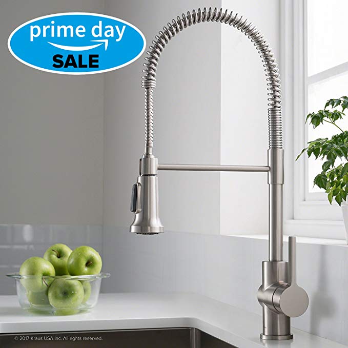 Kraus Britt Spot Free Stainless Pre-Rinse/Commercial Kitchen Faucet with Dual Function Sprayhead in all-Brite Finish, KPF-1690SFS