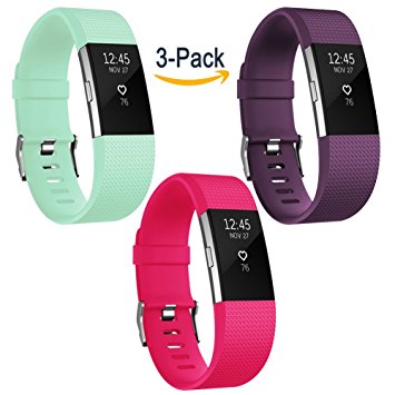 Vancle Bands for Fitbit Charge 2, Soft Comfortable Charge 2 Replacement Band for Fitbit Charge 2 Sport Accessory Fitness Wristband Small Large