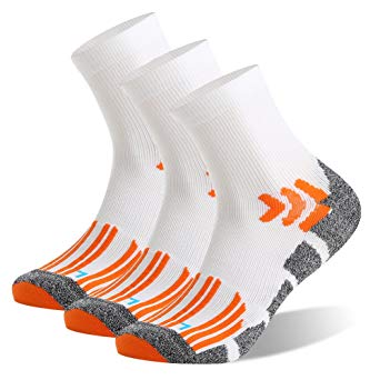 Men’s Crew Athletic Socks,Hiking Socks,Bonangel Compression Cushioned Workout Quarter Running Socks