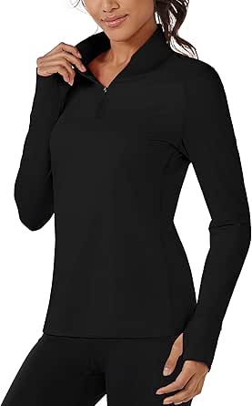 TACVASEN Women's Quarter Zip Pullover Fleece Lined Golf Shirt Long Sleeve Workout Tops Athletic Sweatshirt for Women