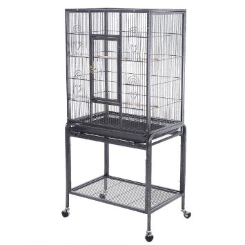 Giantex Bird Parrot Cage Chinchilla Cockatiel Conure Large W/stand Overall 32"x18"x64"