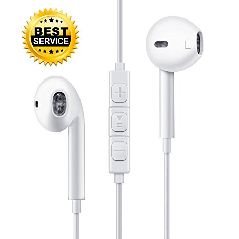 Meonxy earbuds,Apple earphones With Remote And Mic For iPhone 6s 6 Plus 5s 5 4s 4 SE 5C iPad 7 8 7s IOS S7 S6 Note 1 2 3,Tablet PC and Other Compatible Devices (White)