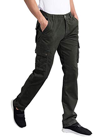 Eaglide Men's Relaxed Fit Elastic Cargo Pant, Mens Pockets Cotton Tactical Pants
