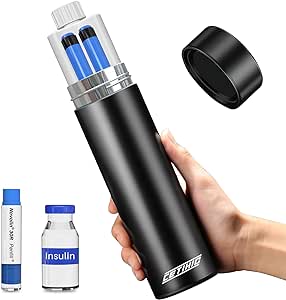 48H Insulin Pens Cooler Travel Case TSA Approved Diabetic Medicine Travel Cooler, Portable Insulin Medical Cooler - Black