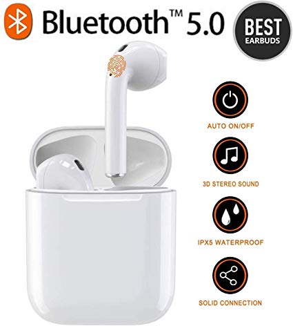 Bluetooth Earbuds Touch Wireless Earphone pop-up Window Automatically paired Fast Charging Headset Compatible with iPhone11 XR X 8 8p 7 7P, Samsung Huawei and Other Apple Airpods Android/iPhone 11 (white)