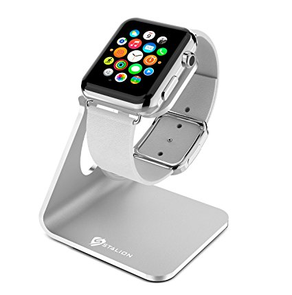 Stalion Apple Watch Stand, Desktop Charging Dock Station for Apple Watch Sport Edition (Quick Silver) Aluminum Body Universal Cradle Holder for Apple iWatch 38mm/42mm