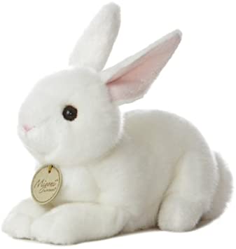 Aurora American White Rabbit Miyoni Plush Stuffed Animal 8"