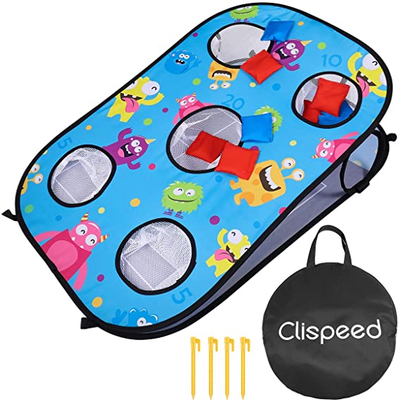 CLISPEED Kids Cornhole Game Set Children Play Bean Bags Toy Throwing Bags Tossing Game Beanbags
